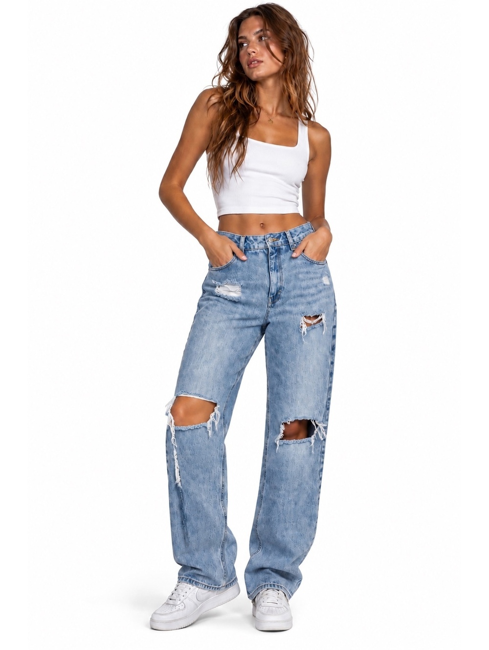 PacSun 90’s Boyfriend Jeans 29 Light Wash Distressed Ripped Y2K